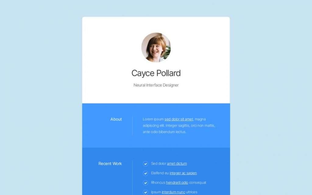 Resume CV Carrd Template