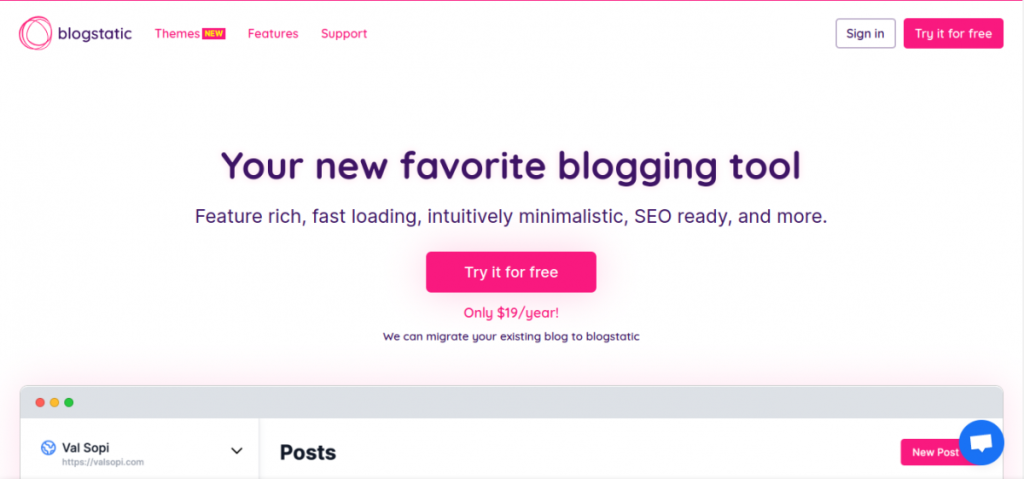 adding a Blogstatic blog to Carrd